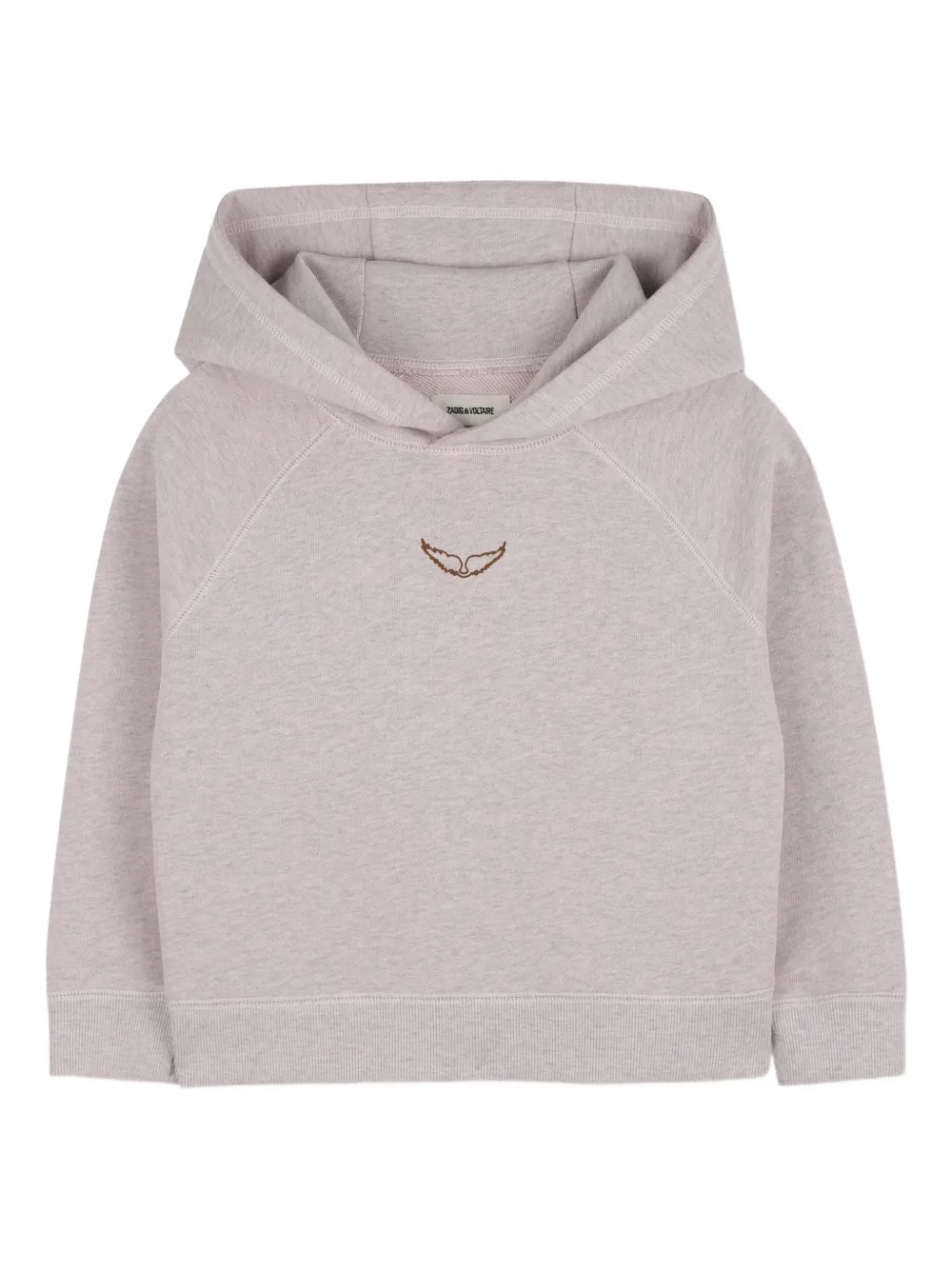 Zadig & Voltaire Kids floral-embroidered hoodie - Neutrals
