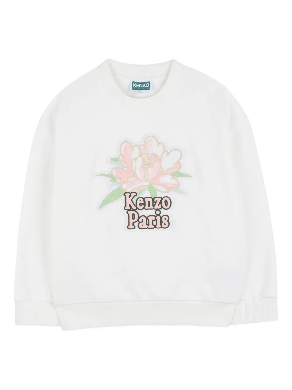 Kenzo Kids floral-logo sweatshirt - Bianco