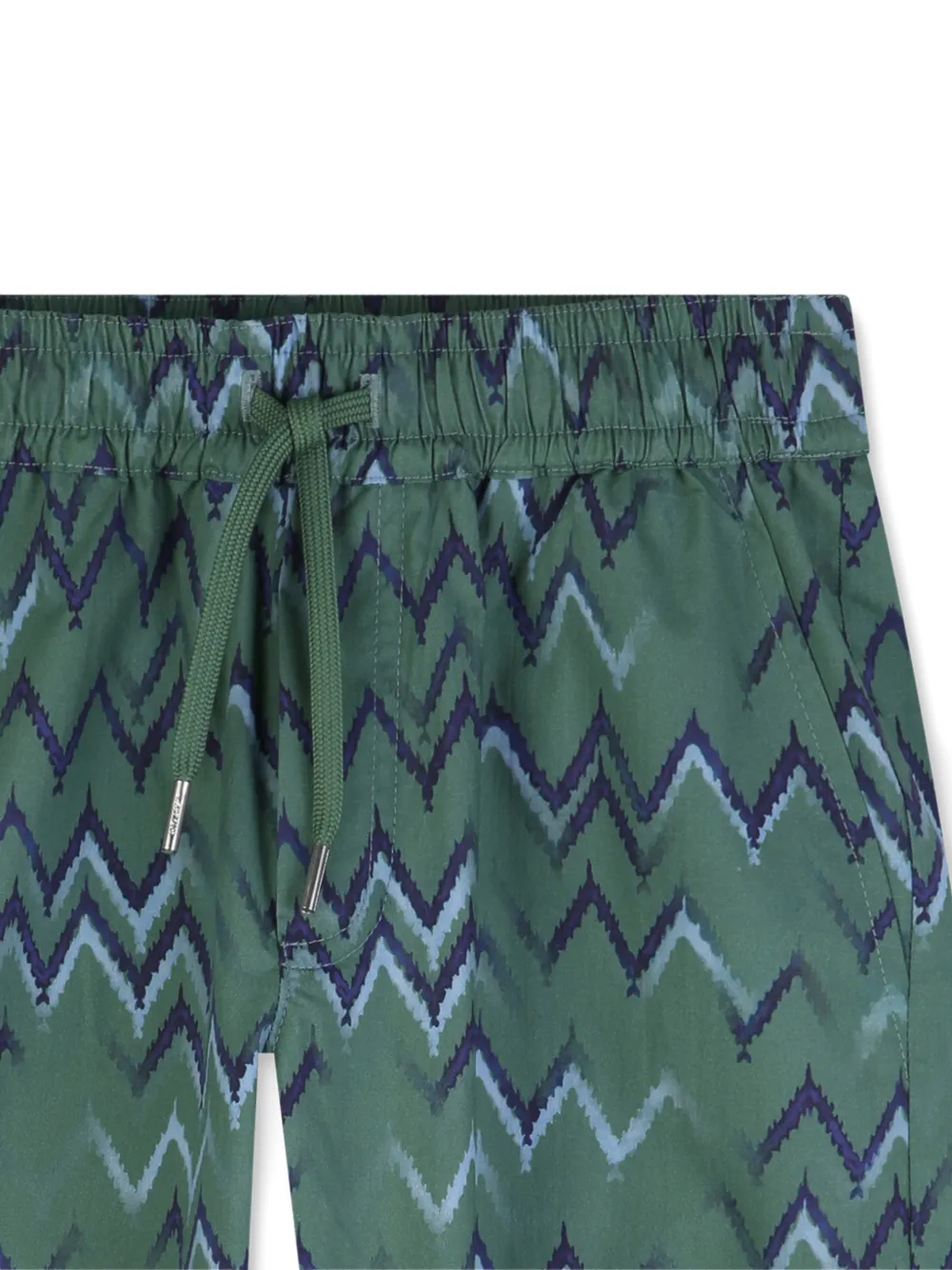  Lanvin Enfant Zigzag Drawstring Shorts - Green 