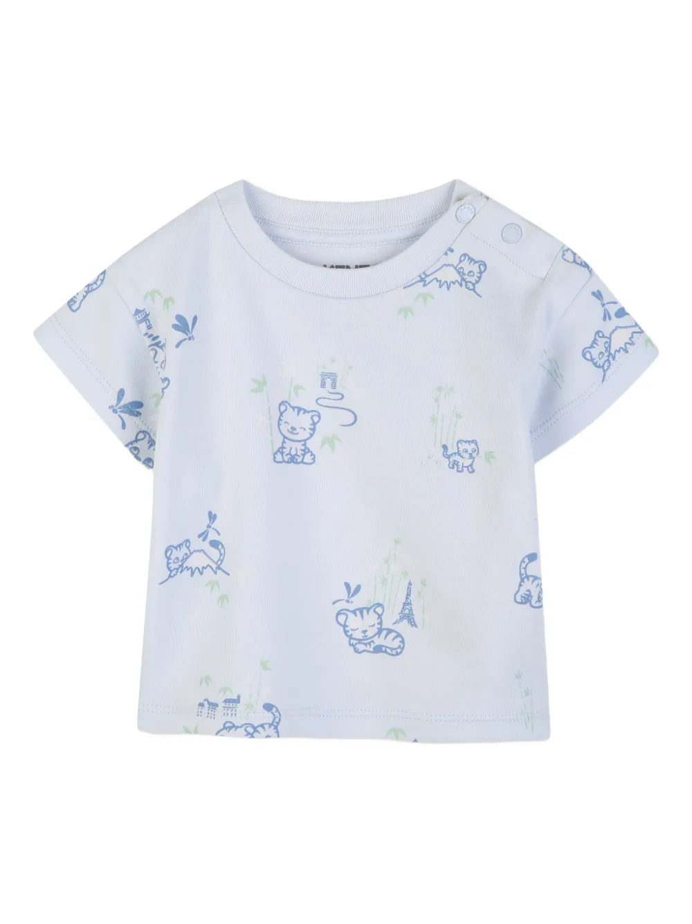 Kenzo Kids T-shirten en broek set met tijgerprint Blauw