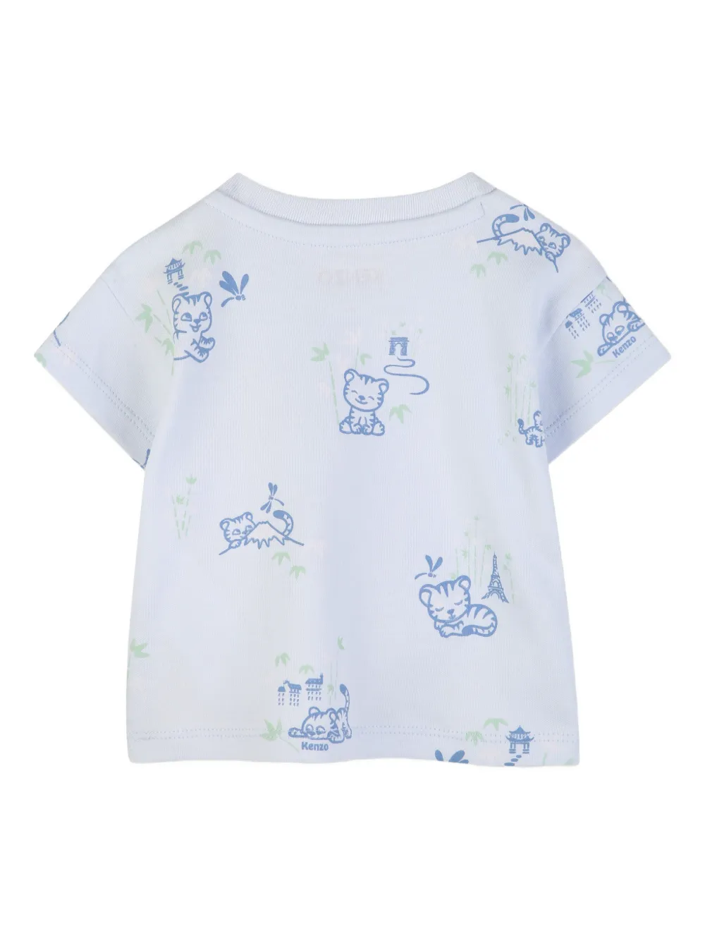 Kenzo Kids T-shirten en broek set met tijgerprint Blauw