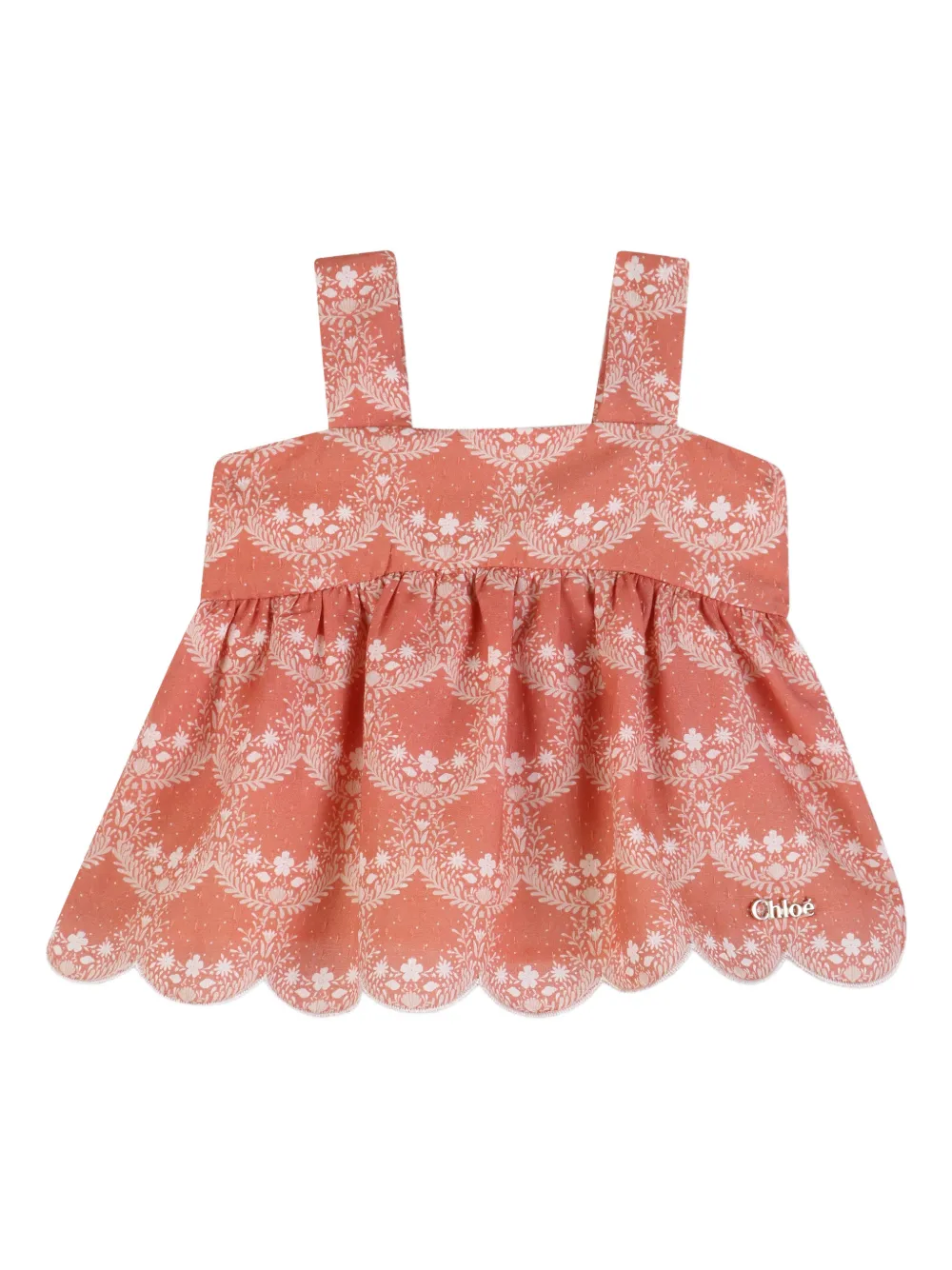  Chloé Kids Floral-print Shorts Set - Pink 