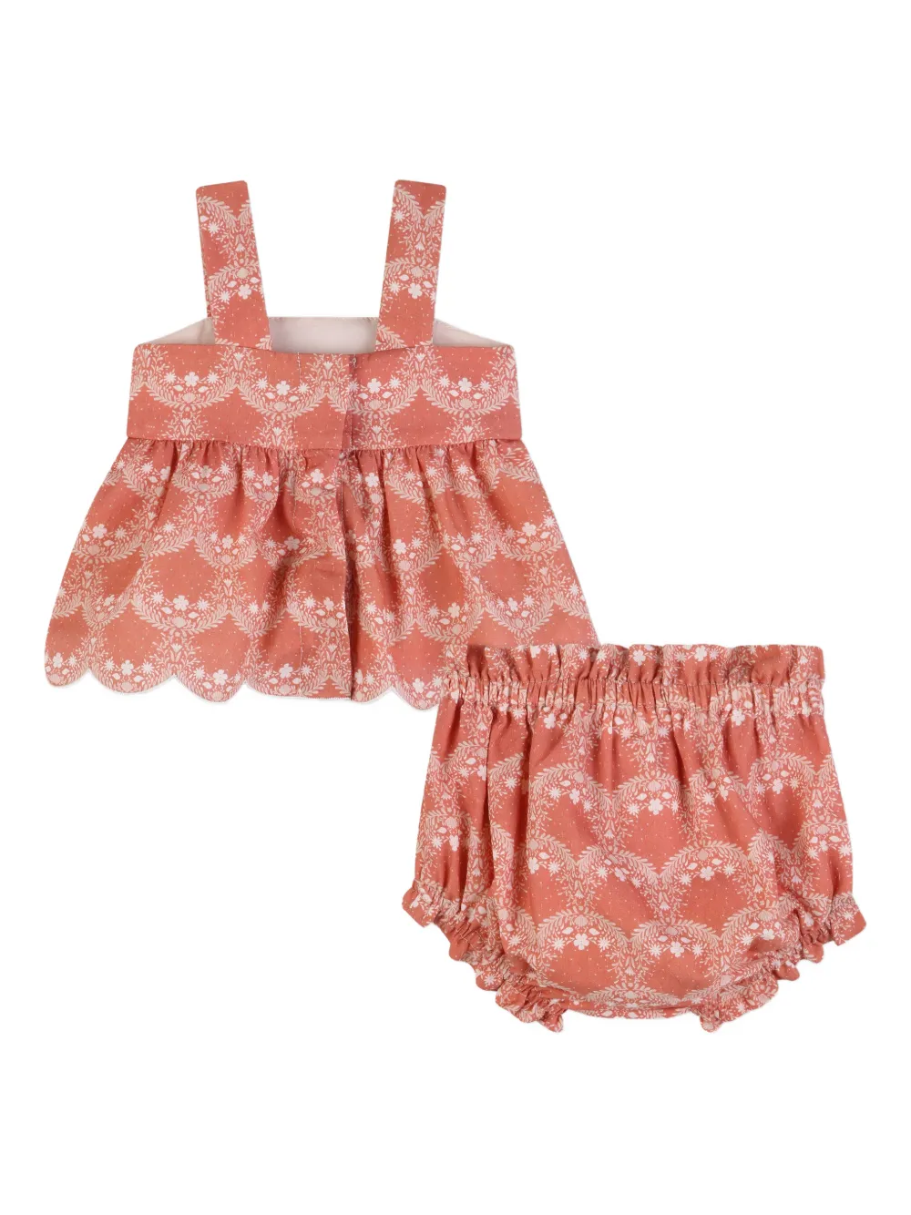  Chloé Kids Floral-print Shorts Set - Pink 