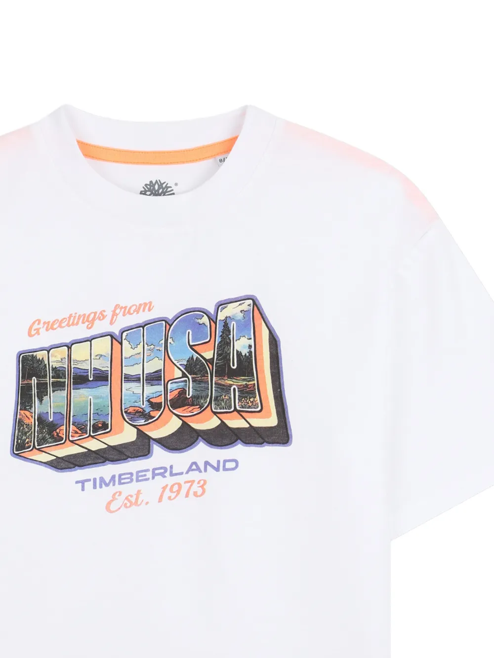 Timberland Kids T-shirt met grafische print Wit