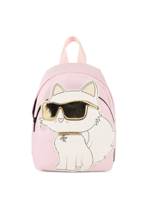 Karl Lagerfeld Kids mochila con motivo gráfico de gato