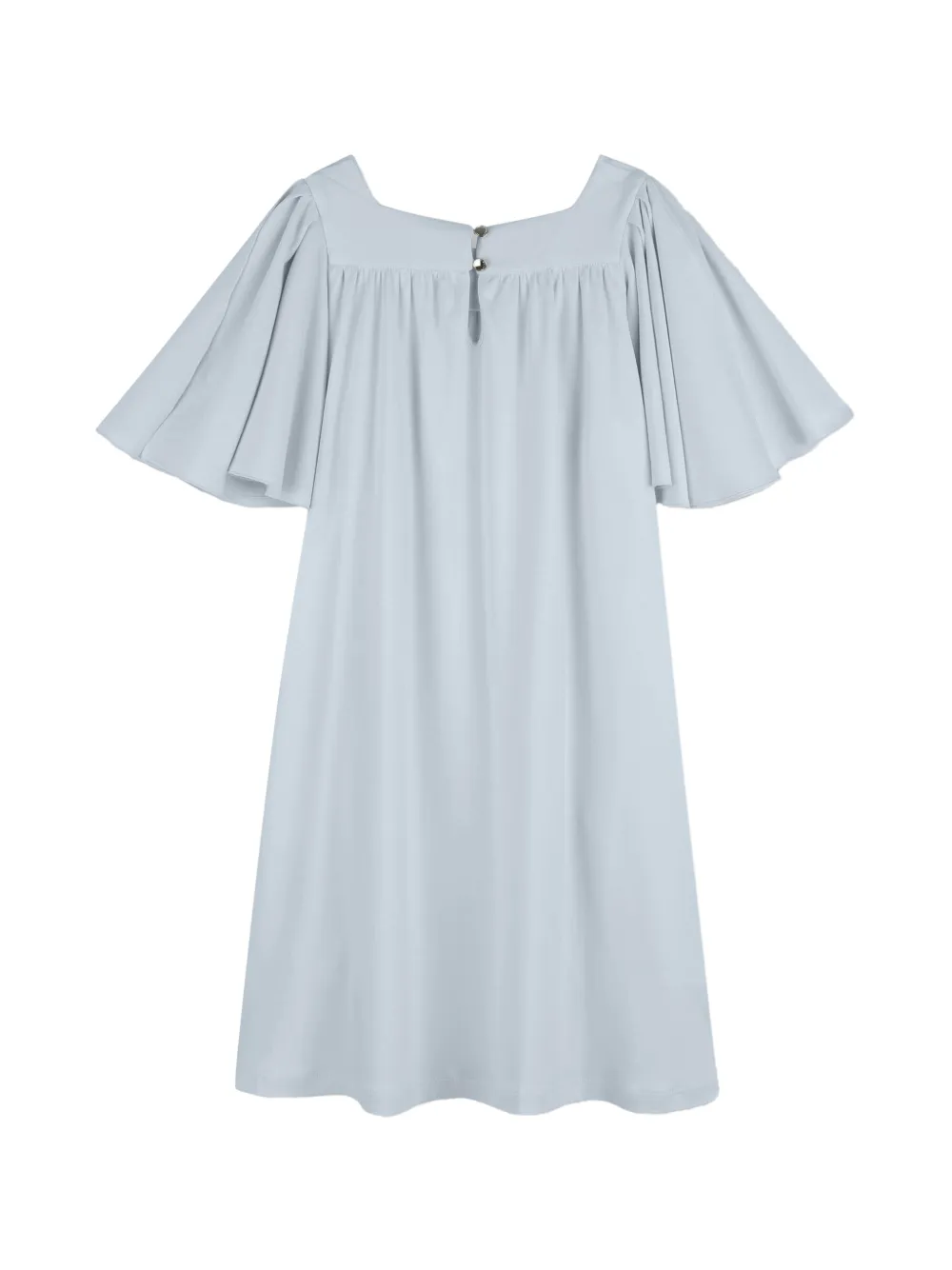 Chloé Kids Jurk met flared mouwen en borduurwerk Blauw