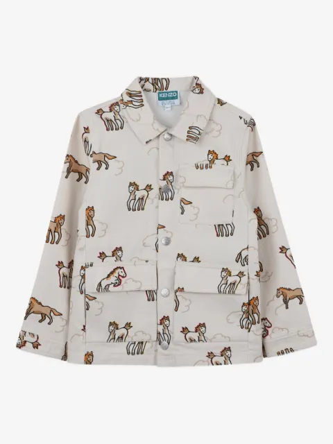 Kenzo Kids horse print collared jacket 