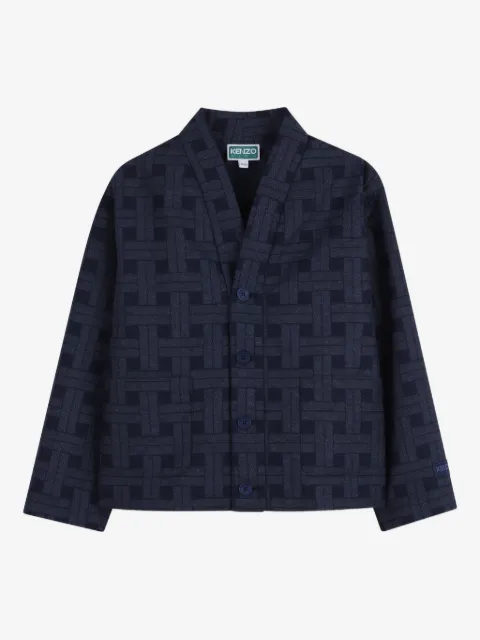 Kenzo Kids geometric-pattern kimono