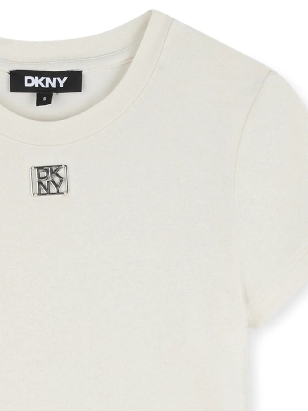Dkny Kids Jurk met logoplakkaat en ruches Wit