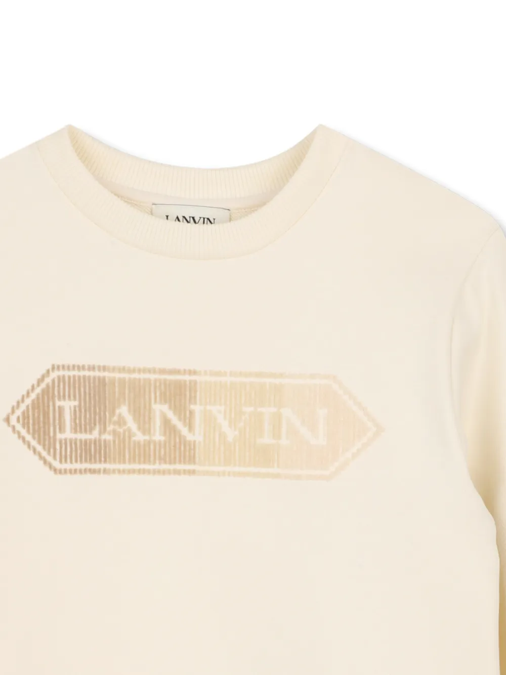  Lanvin Enfant Logo Crew-neck Top - Neutrals 