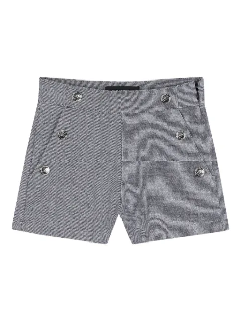 Karl Lagerfeld Kids buttoned herringbone shorts