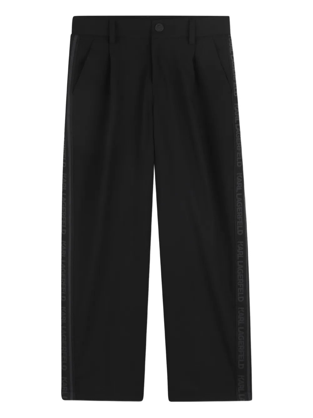 Karl Lagerfeld Kids logo-tape trousers - Nero