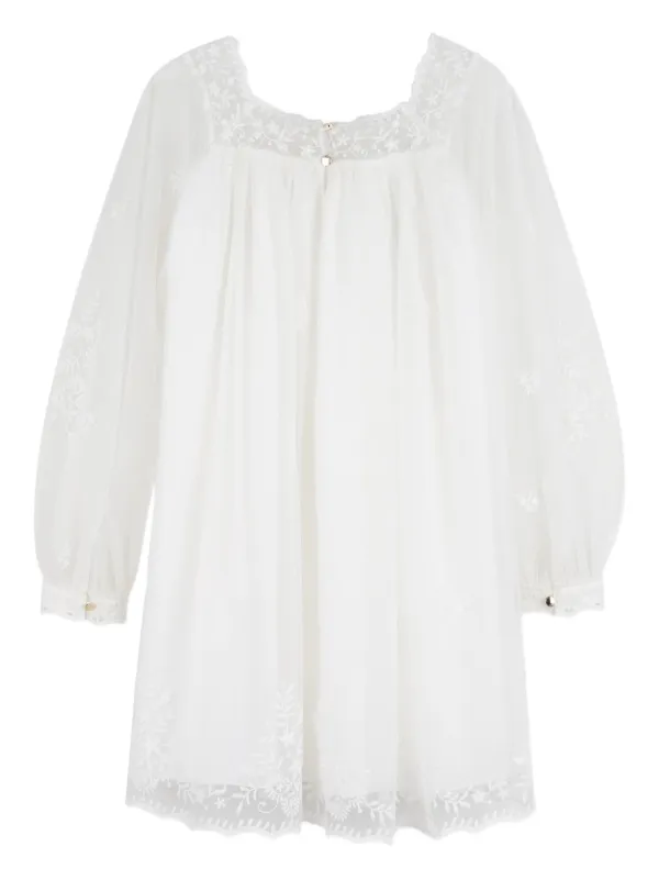 Chlo Kids Lace Floral Detail Dress | White | FARFETCH