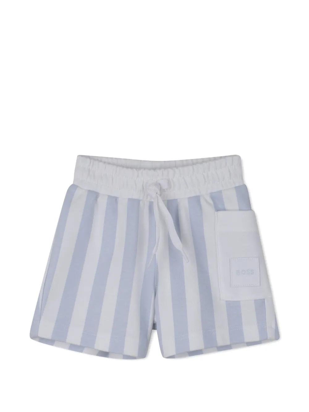 BOSS Kidswear Gestreepte shorts met zak Blauw