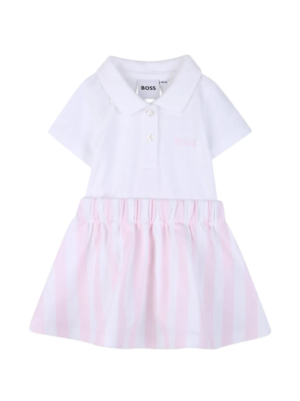 BOSS Kidswear Abito a righe - Bianco