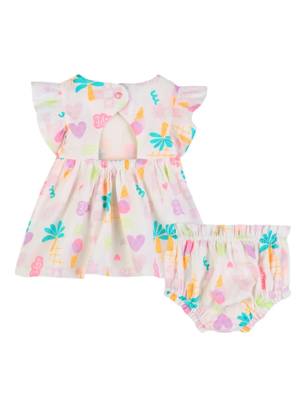 Billieblush Jurk set met ruches en print Wit
