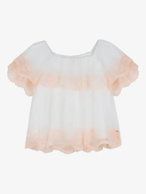 Chloé Kids ruffled lace top