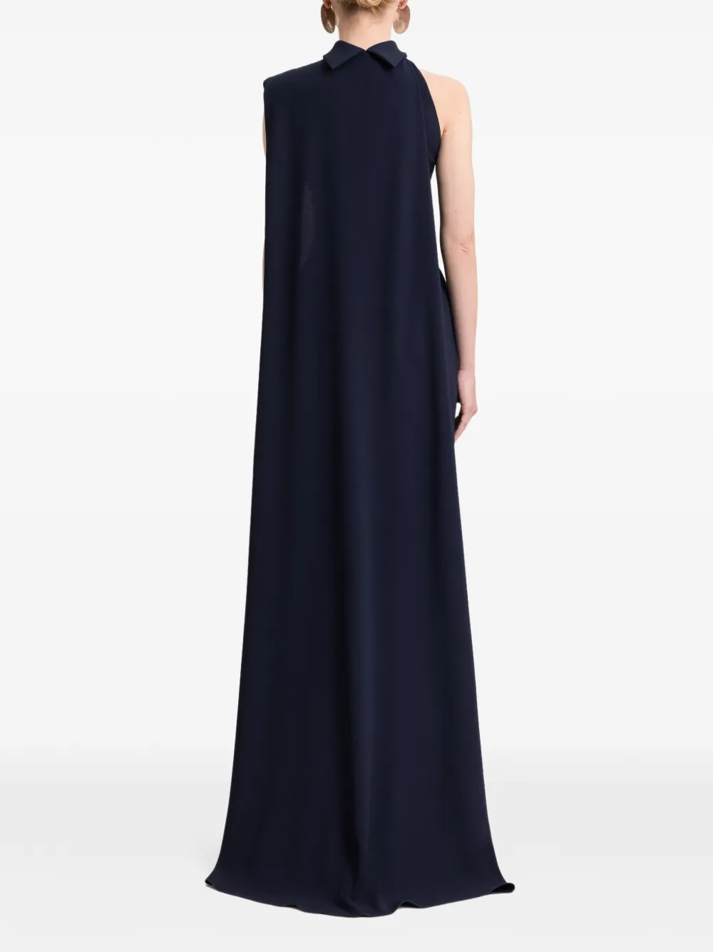 Gemy Maalouf Maxi-jurk met cape en schoudervullingen Blauw