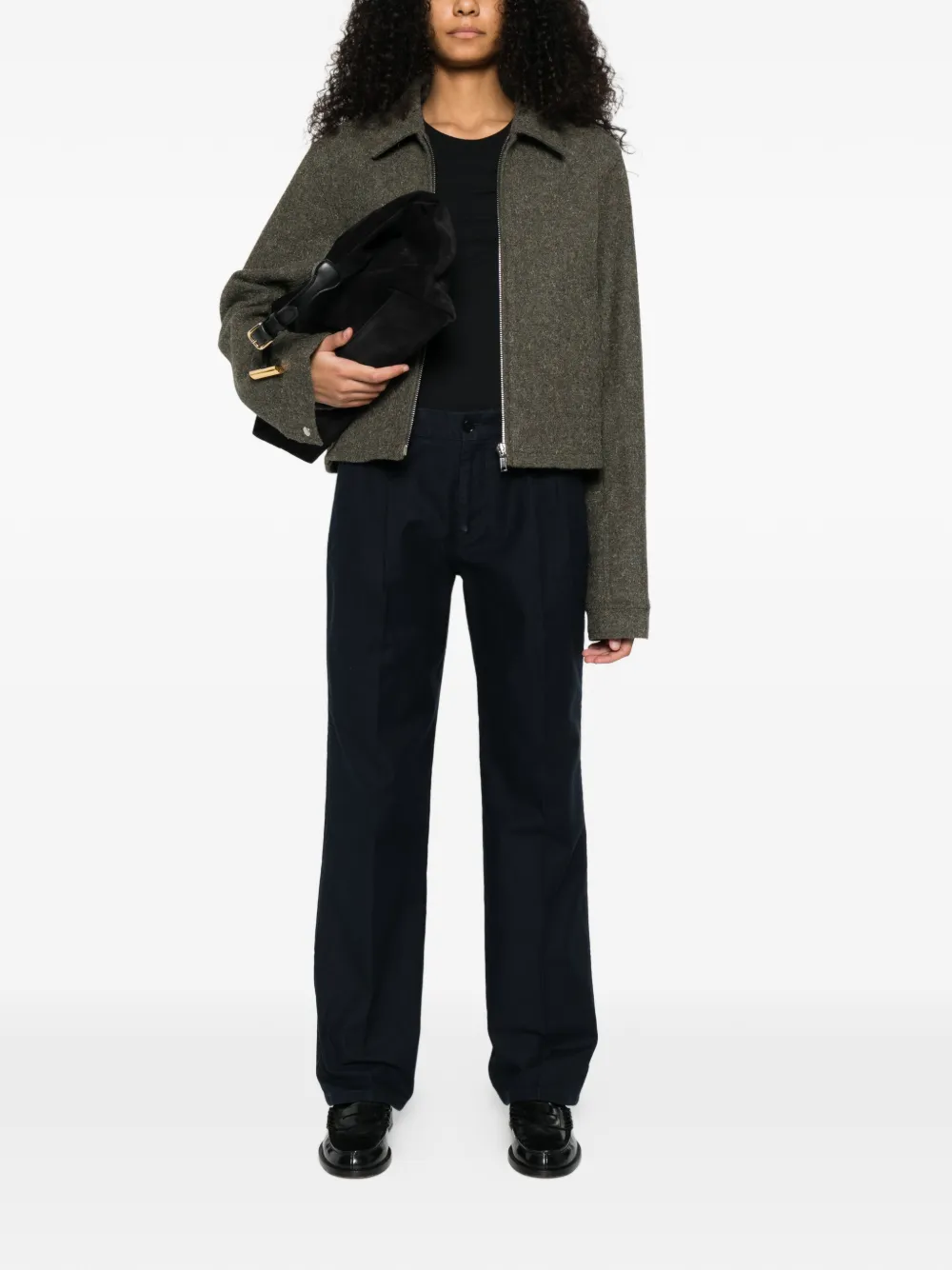 ASPESI pleated cotton trousers - Nero