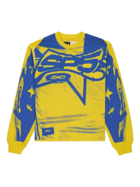SP5DER long-sleeve graphic-poink T-shirt