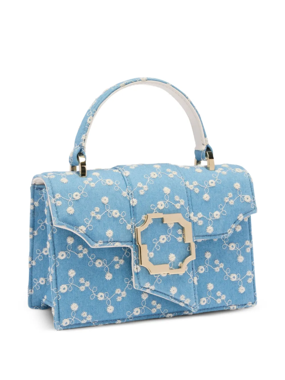 Floral-Printed Buckle Mini Handbag