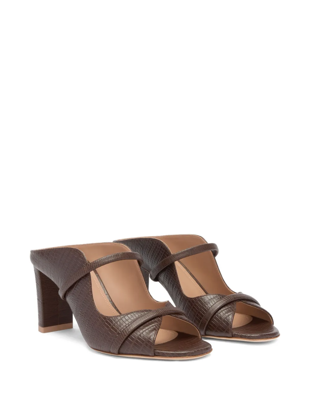 Malone Souliers Norah leren sandalen met reliëf Bruin