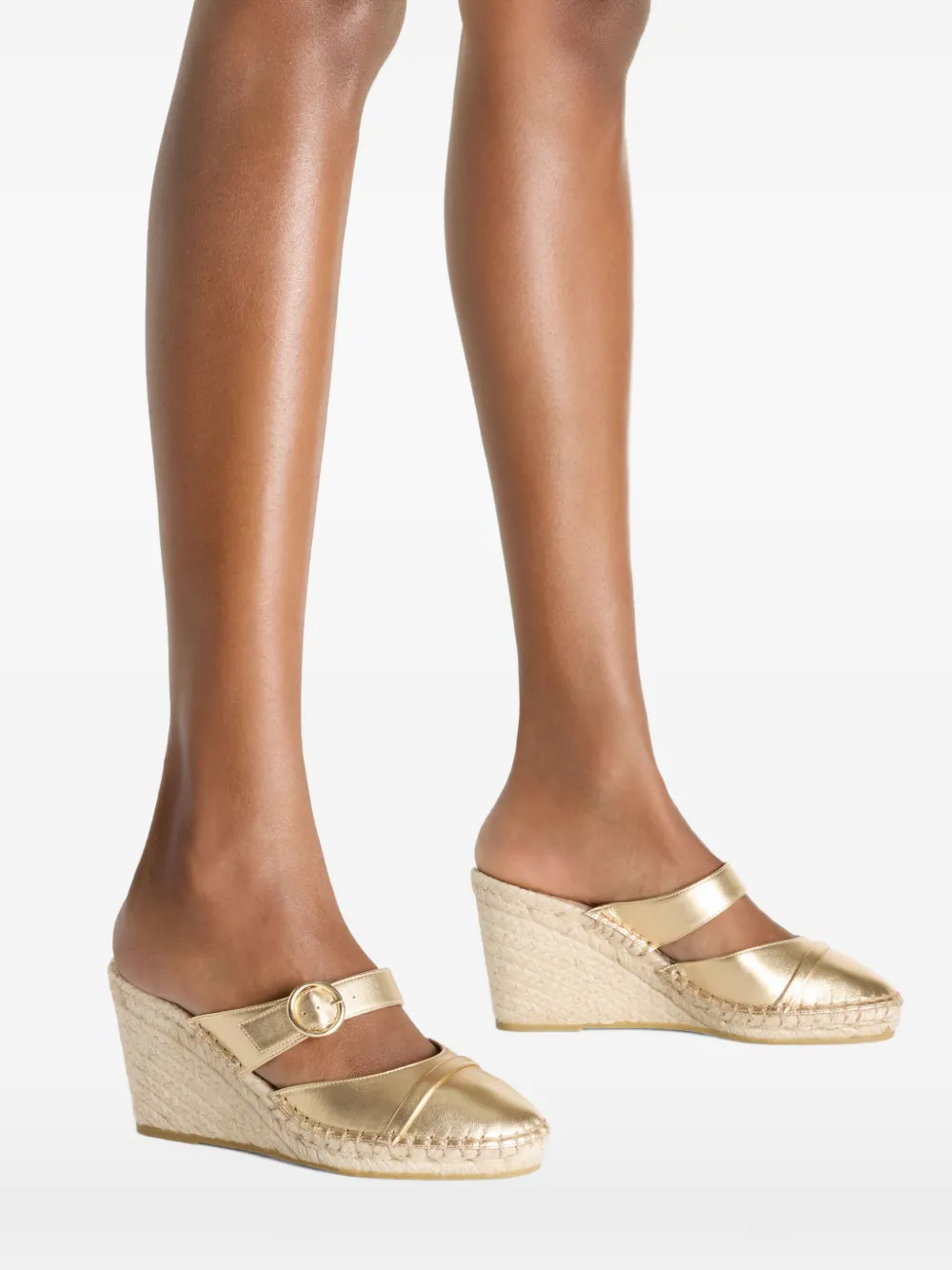 Malone Souliers Farah muiltjes met metallic gesp en sleehak Goud