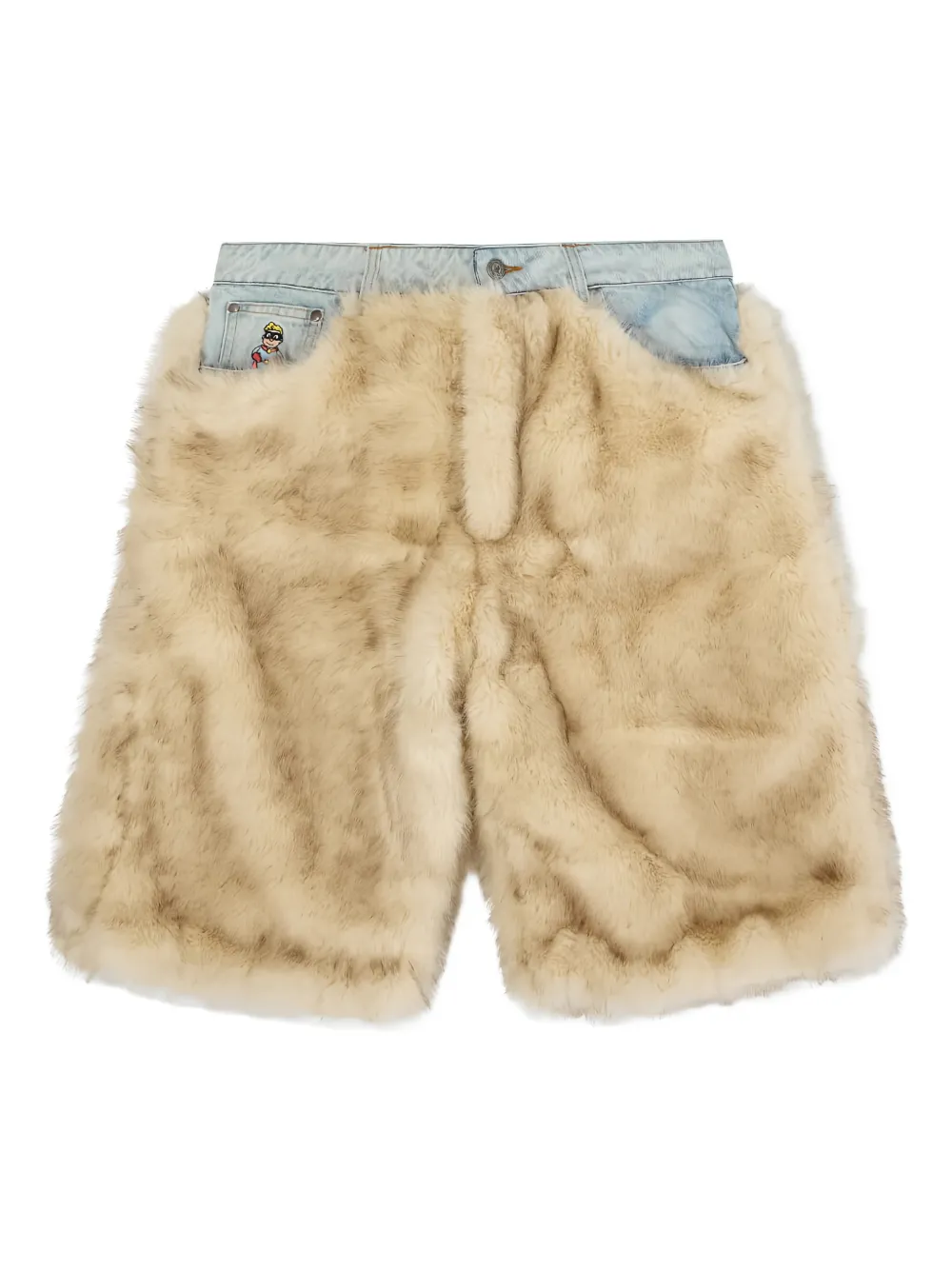 KidSuper faux-fur rear-pocket shorts - Toni neutri