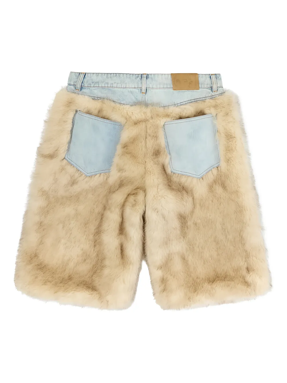 KidSuper Shorts van imitatiebont met zak aan de achterkant - Beige