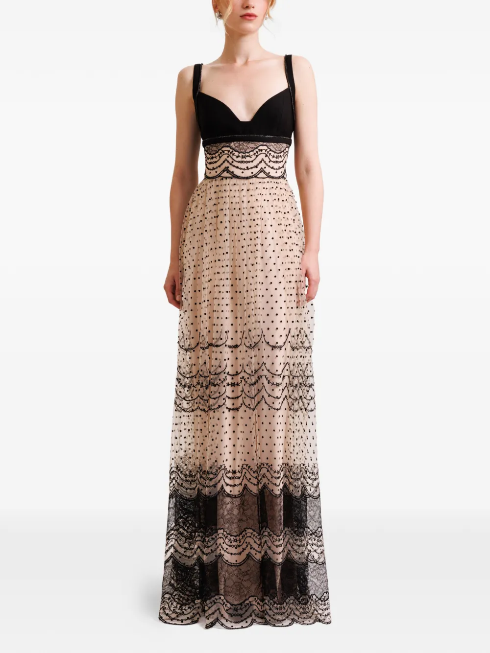 Gemy Maalouf Maxi-jurk met geborduurd hart - Beige