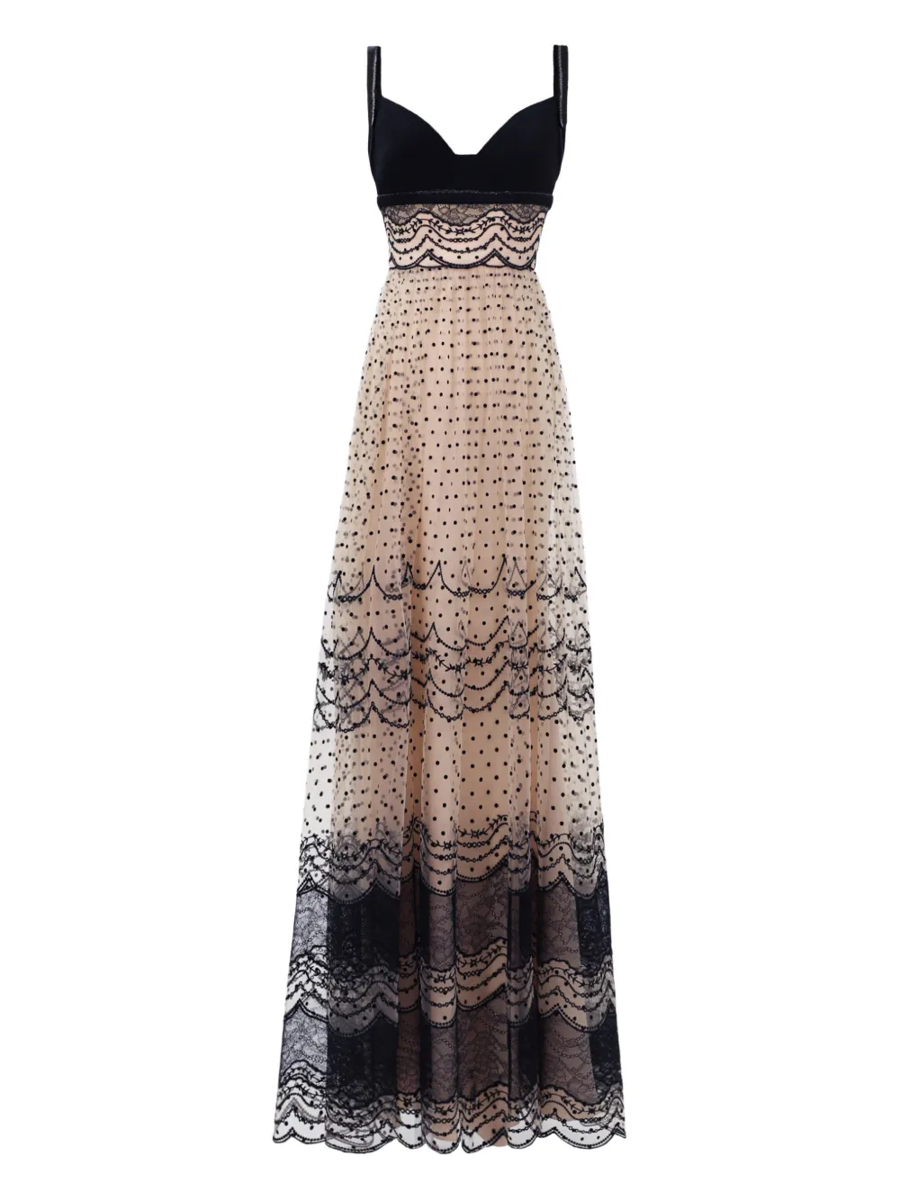 Gemy Maalouf Abito lungo con ricamo - Toni neutri