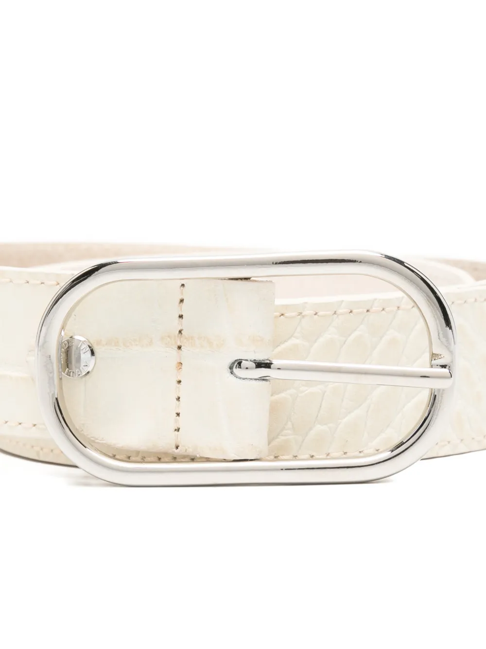 HERSKIND oval-buckle leather belt - Beige