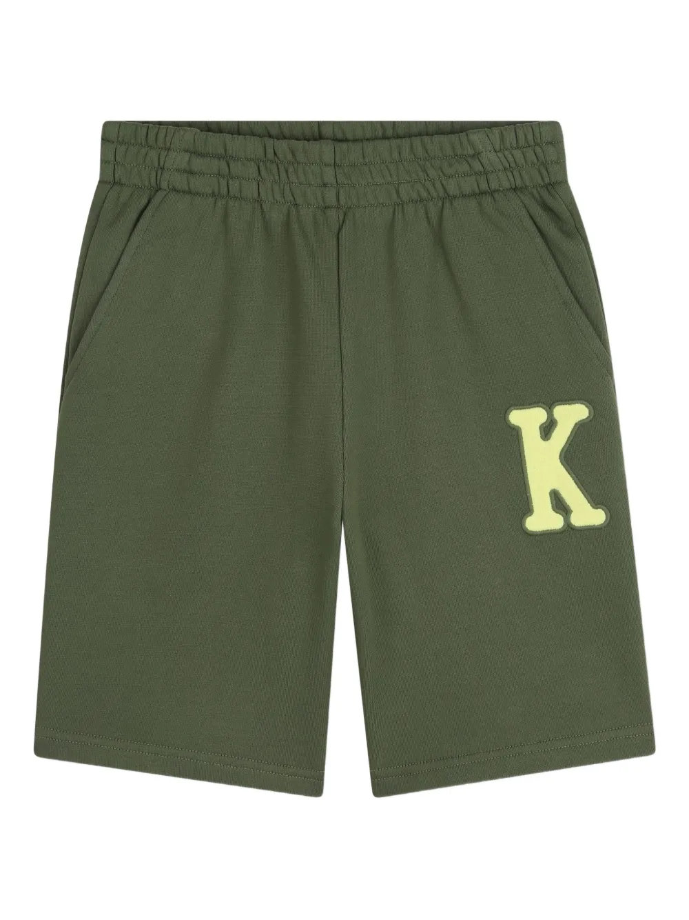 Kenzo Kids applique elasticated shorts - Verde