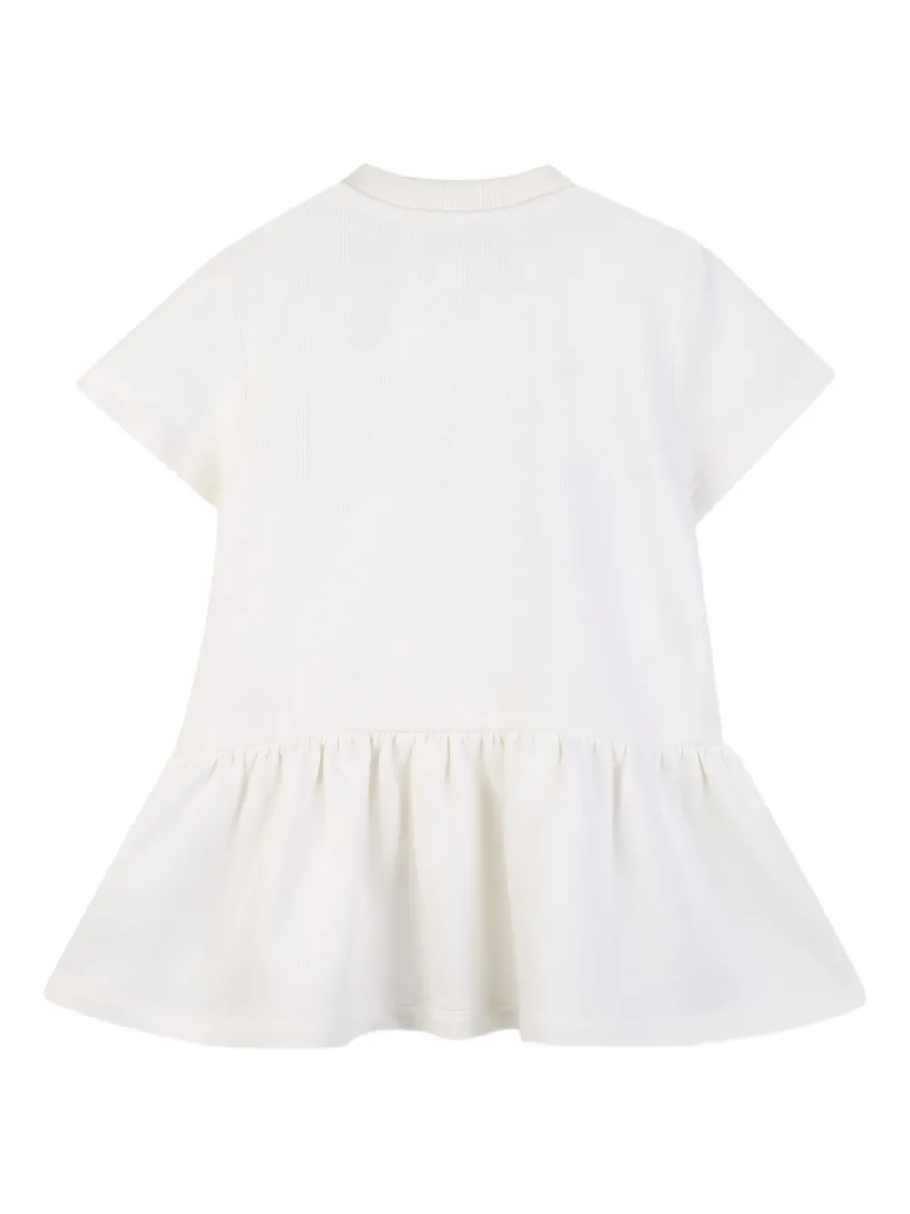 Kenzo Kids Jurk met logoprint en ruches - Wit