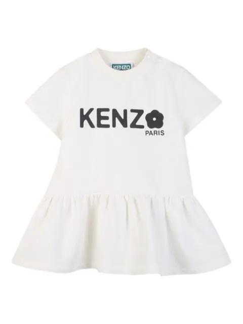 Kenzo Kids logo-print ruffled dress