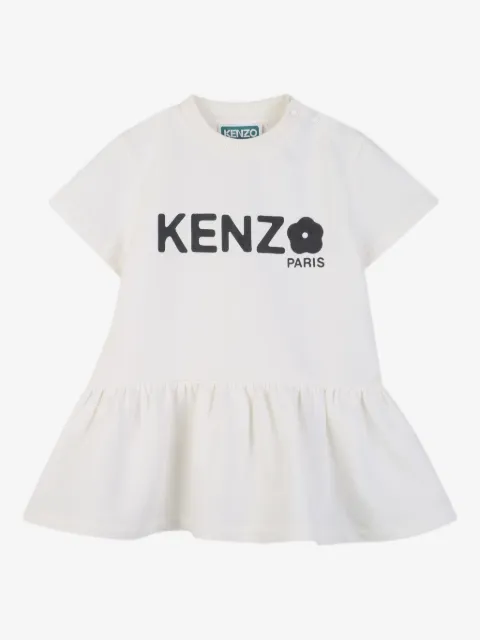 Kenzo Kids logo-print ruffled dress