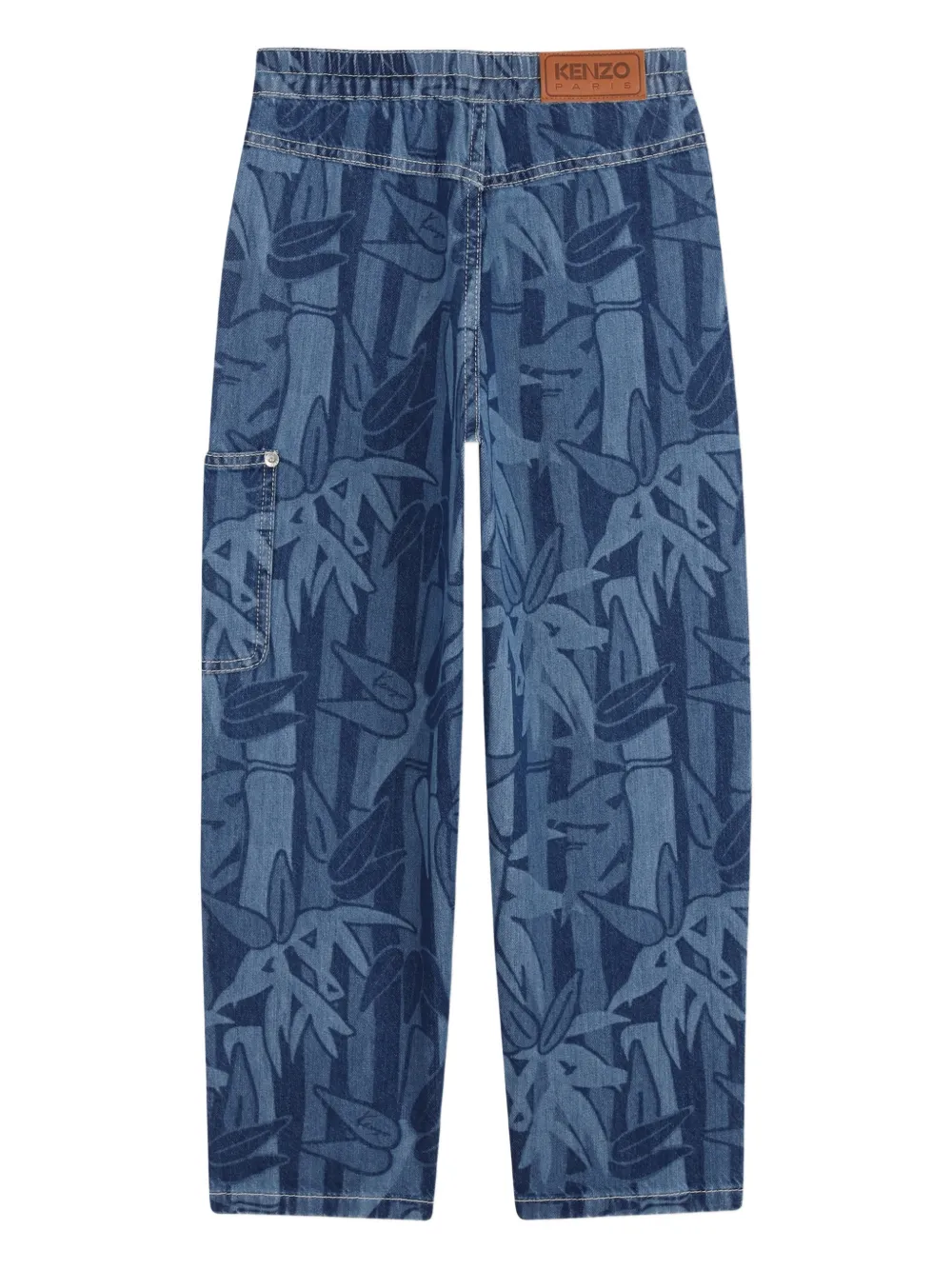 Kenzo Kids Broek met bamboe print Blauw