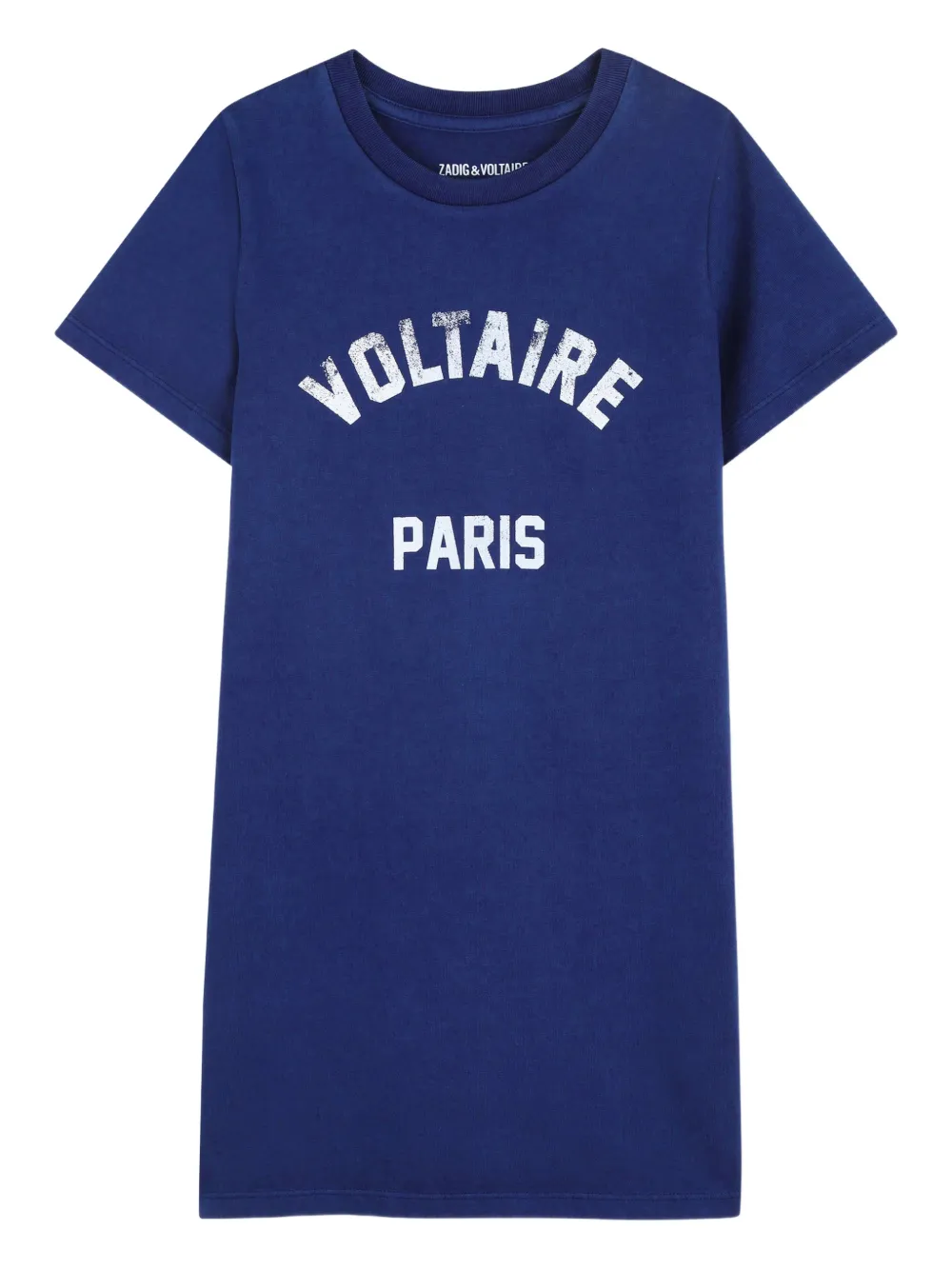 Zadig & Voltaire Kids print-detail short-sleeve dress - Blu