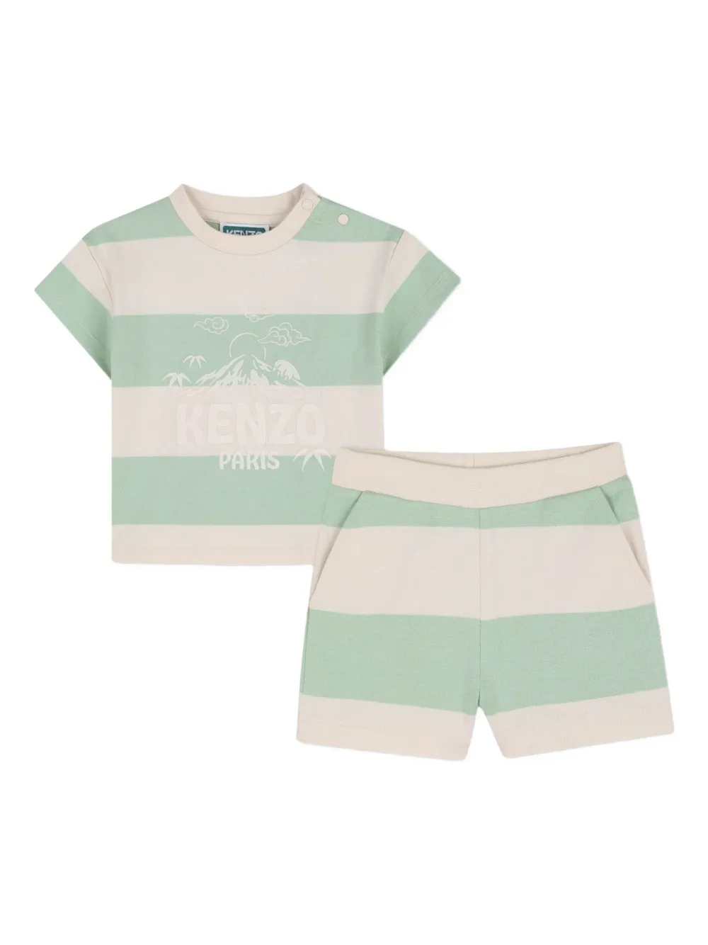 Kenzo Kids striped shorts set - Verde