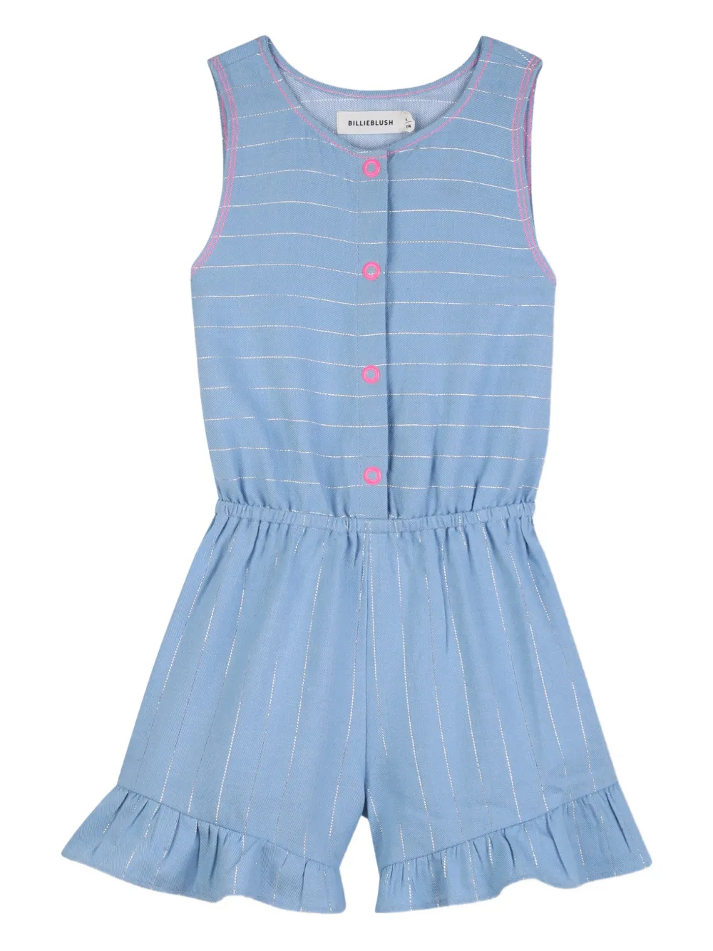 Billieblush Gestreifter Playsuit mit Rüschen - Blau