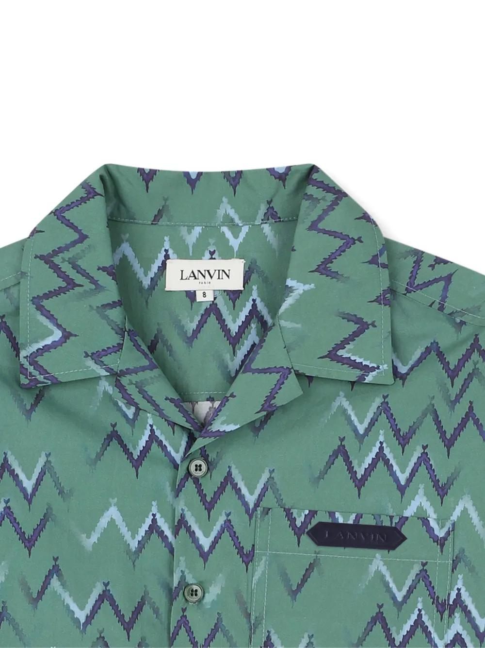  Lanvin Enfant Zigzag Pocket Shirt - Green 