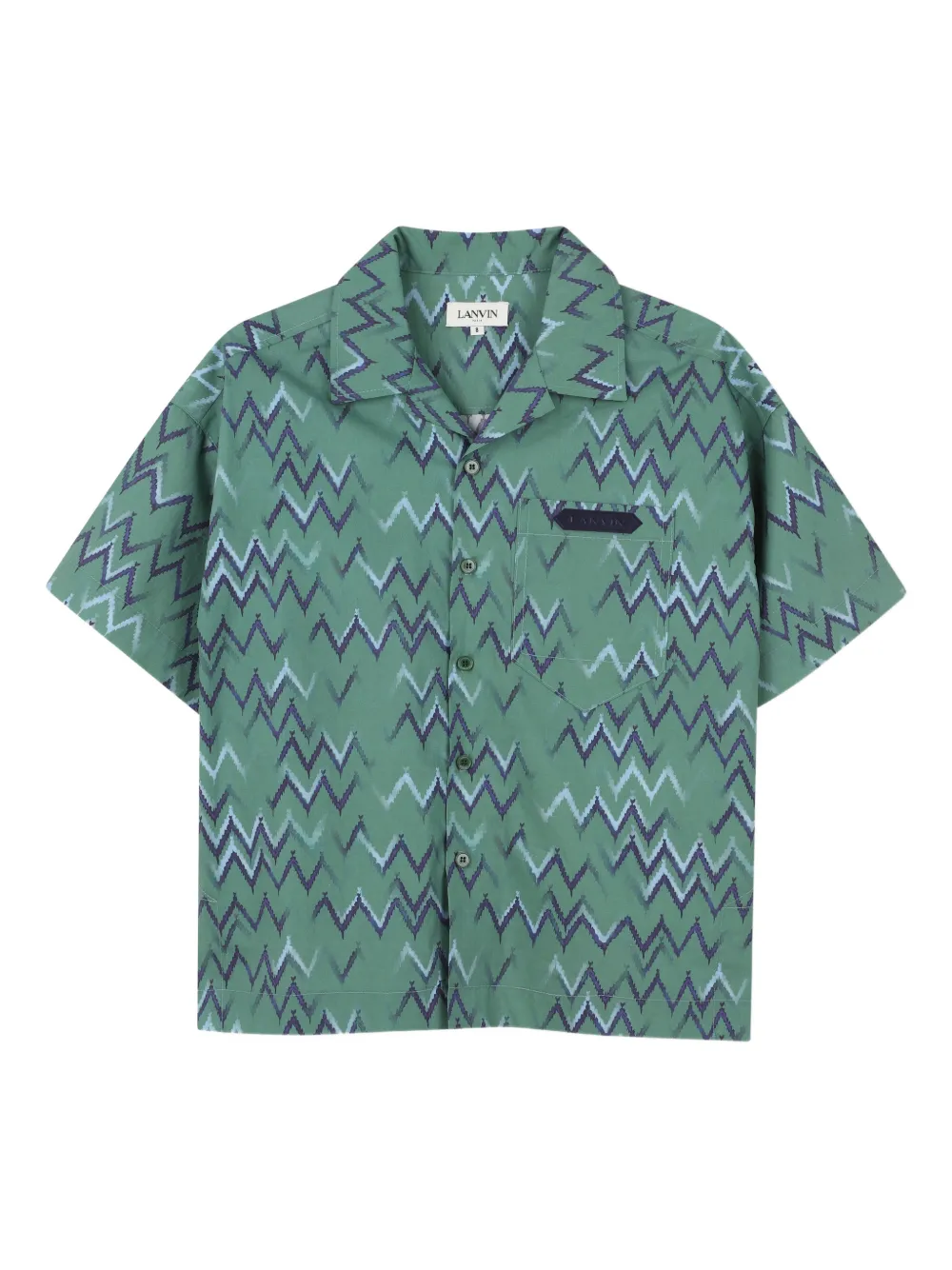 Lanvin Enfant zigzag pocket shirt - Verde