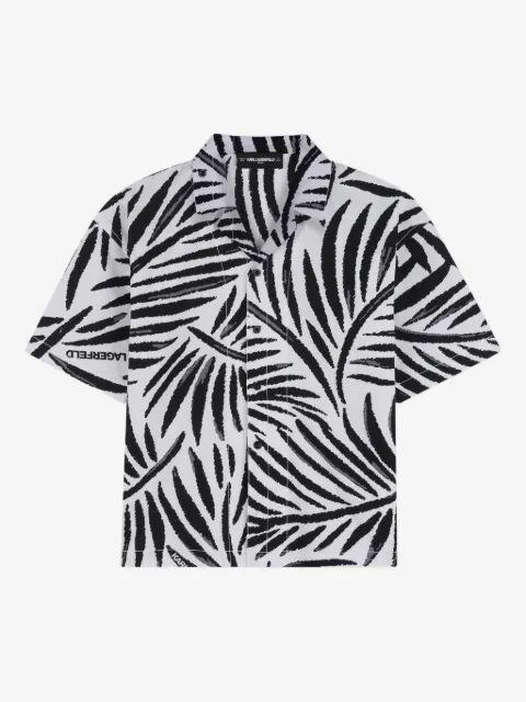 Karl Lagerfeld Kids leaf-print short-sleeve shirt
