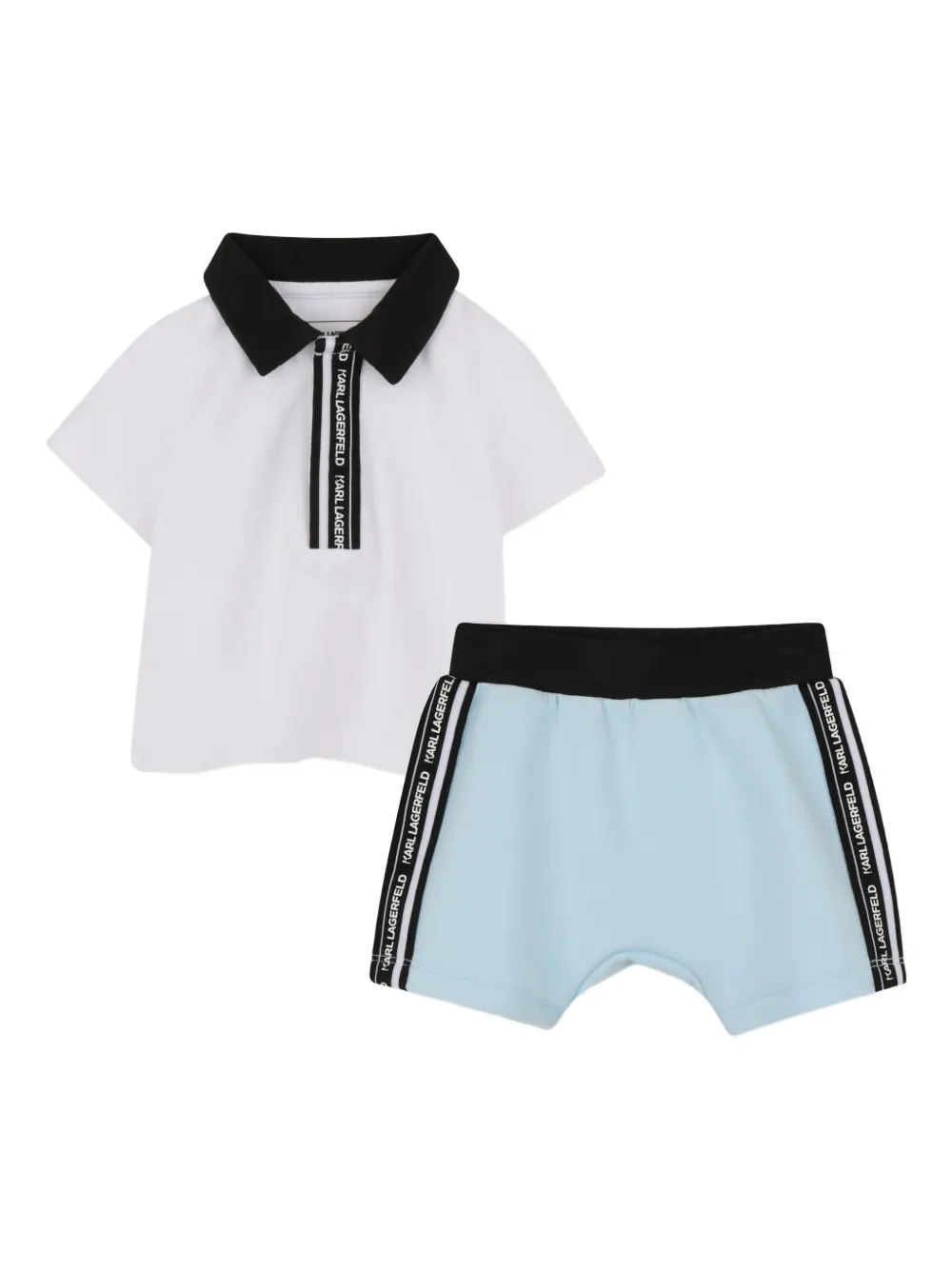 Karl Lagerfeld Kids Ikonik Karl shorts set - Blu