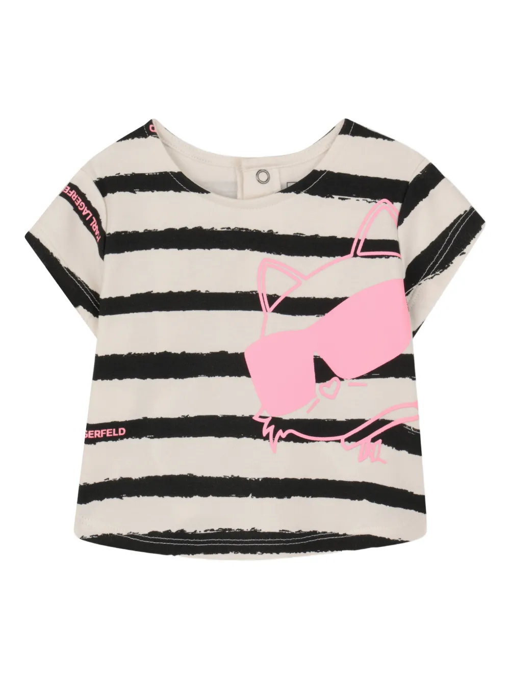 Karl Lagerfeld Kids Ikon Choupette gestreepte rok set Roze