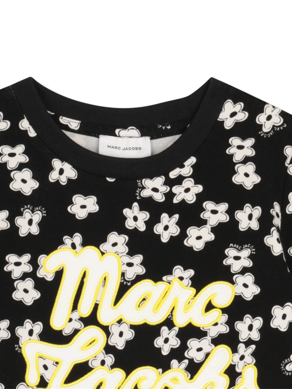  Marc Jacobs Kids Floral-print T-shirt - Black 
