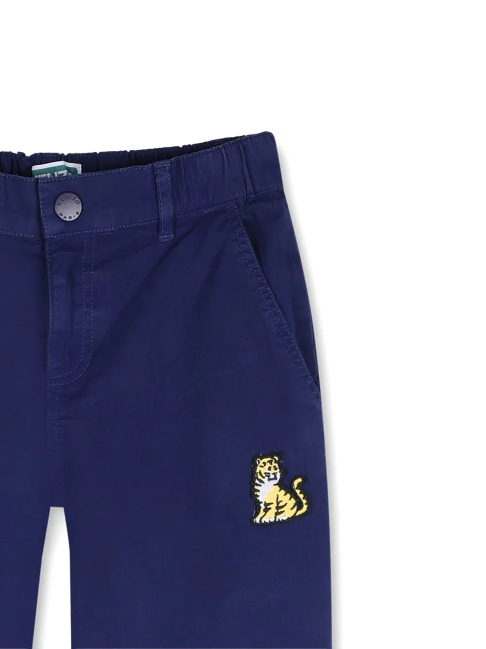 Kenzo Kids Broek met tijger-applicatie Blauw