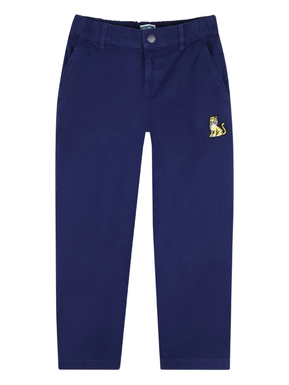Kenzo Kids Tiger-appliqué trousers - Blu