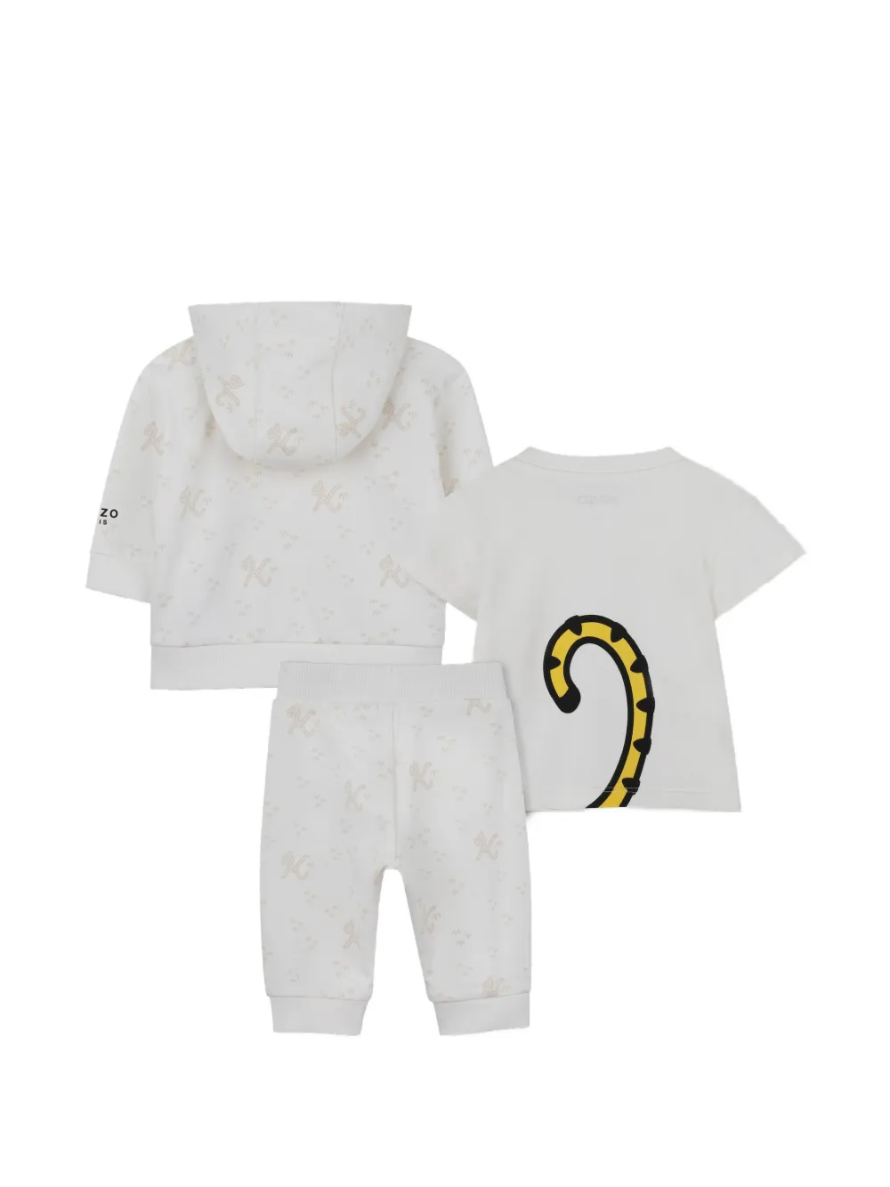 Kenzo Kids Drie trainingspakken met logodetail Wit