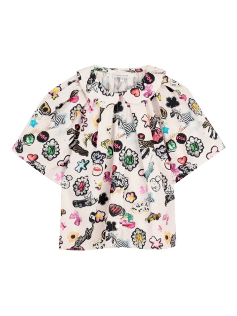 Marc Jacobs Kids peter pan-collar printed shirt